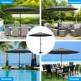 thumbnail image 6 of Abble 11FT Outdoor Patio Umbrella with Crank Handle, Market Umbrella with 8 Sturdy Umbrella Ribs, Waterproof for Garden Deck Backyard Pool, Dark Gray, 6 of 7