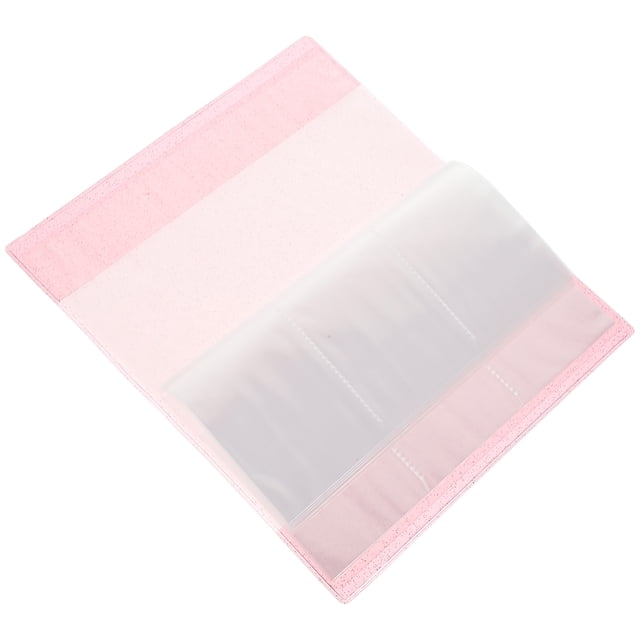 Minkissy 1Pack Photo Holder Tickets Collection Album Pink Card Protection Family Holiday