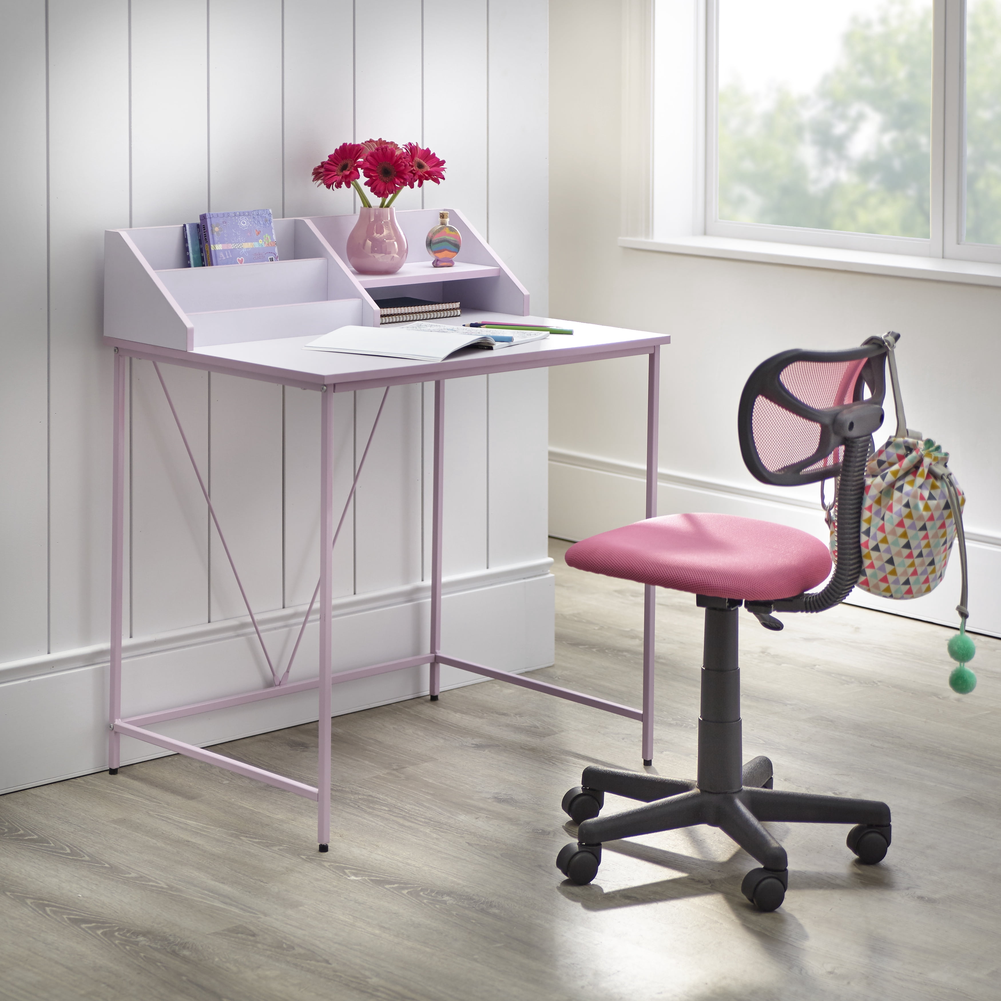 TMS Quincy Kids Contemporary Writing Desk with Hutch, Multiple Colors