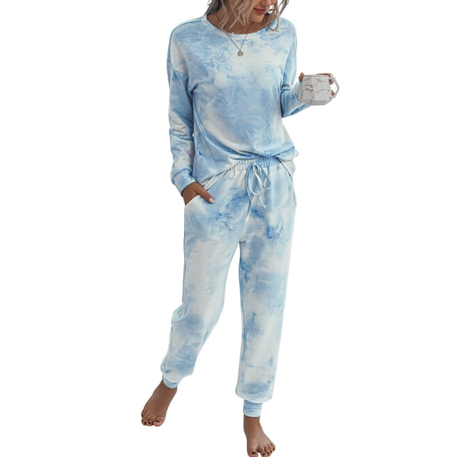 Conjunto de Ropa Deportiva PRETTYGARDEN Azul Tie-Dye de Loungewear XL