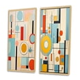 thumbnail image 3 of Designart "Mod Geometrics Colorful Mid Century Precision II" Abstract Framed Wall Art Set Of 2 - Multi-Color Abstract Framed Wall Art Set Of 2, 3 of 7