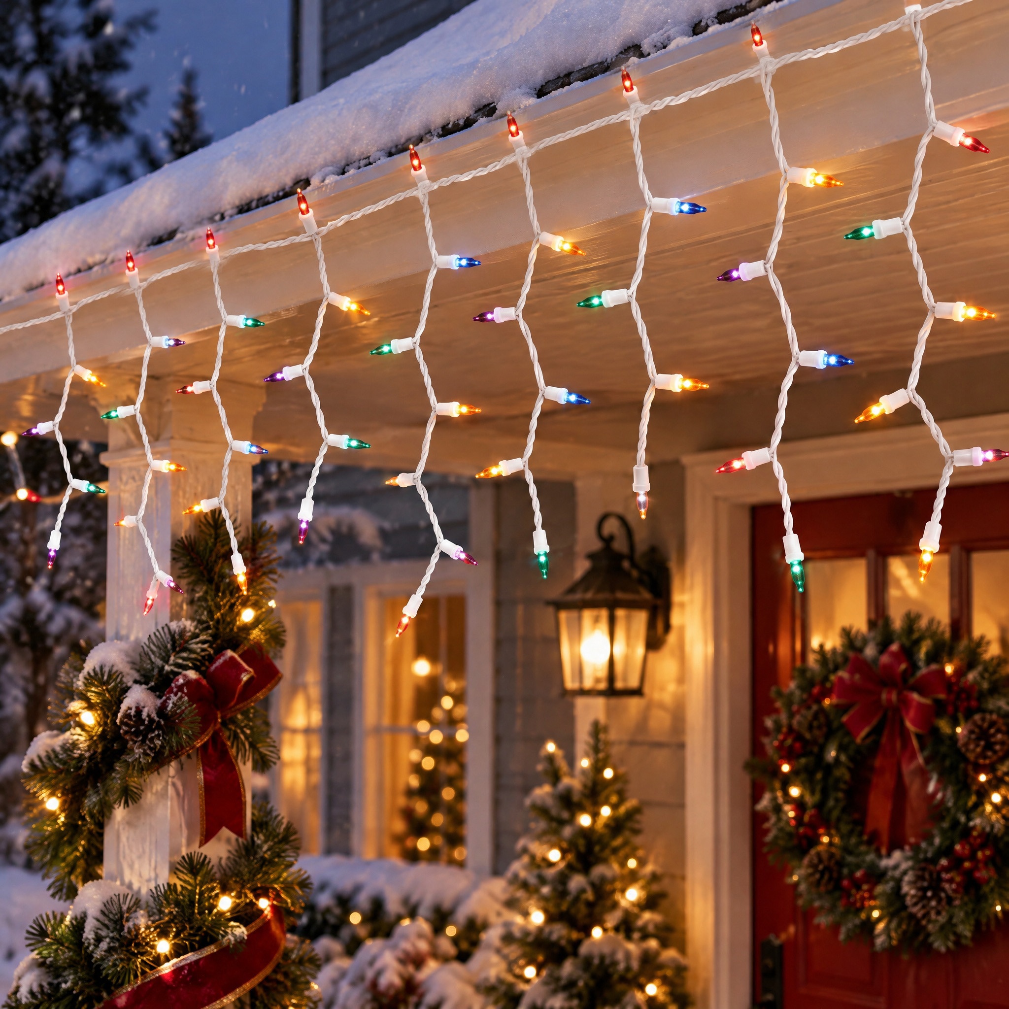 Holiday Time 300-Count LED Icicle Christmas Lights, Multicolor photo 3