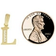 thumbnail image 3 of 14k Yellow Gold, Small Initial Capital Letter L Pendant Charm Created CZ 9mm Wide with 20" Dainty Neck Chain, 3 of 8