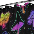thumbnail image 3 of Purple Mushroom Star Black Pattern Shower Curtain 36"x72" ,Bathroom Decorative Shower Curtains Set with 12 Hooks,Modern Waterproof Washable Shower Curtain, 3 of 6