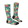thumbnail image 3 of Daiia Sports Socks Pineapple Printed Novelty Crew Socks for Men Women Knee High Socks Cotton Socks Soft & Breathable Support Unisex Socks, 3 of 9