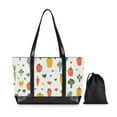thumbnail image 7 of FORMRS Canvas Laptop Tote Bag for Women with 15.6" Computer Compartments Shoulder Handbag, Green Cute Vegetables, 7 of 7