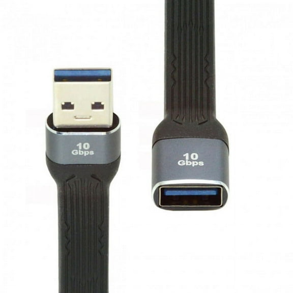 CY 10Gbps USB 3.1 Type A Female to USB3.0 Type A Male Extension Flat Slim FPC Data Cable 13cm for Laptop & Desktop