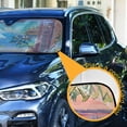thumbnail image 3 of Yayeee Car Windshield Sun Shade Universal Fit Front Visor Protector, Pink Seaside Boat, 3 of 8