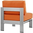 thumbnail image 3 of Ergode Shore Armless Outdoor Patio Aluminum Chair - Silver Orange, 3 of 4
