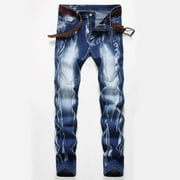 LOVZFMLL Jeans Hommes Jeans Nouvelle mode Avoir des poches Bouton Zipper Personnalité Denim Tendance Jeans