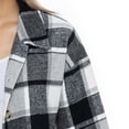 thumbnail image 3 of Women's Gameday Couture  Gray D.C. United Fieldside Fun Plaid Button-Up Long Sleeve Overshirt, 3 of 3