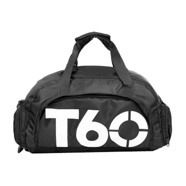 Bolsa de lona para gimnasio kusrkot con Compartimento para zapatos mochila ligera bolso de mano Blanco
