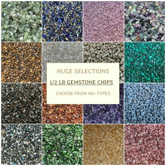 0.5 Pound Natural Semi Tumbled Yellow Calcite Gemstone Chips, Crushed Yellow Calcite Mini Crystals, Undrilled Crystal Chips (Yellow Calcite)