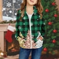 thumbnail image 2 of LRen Toddler Girls Fleece Jackets Cotton Christmas Hoodie Sweatshirt Fall Winter Zipper Coat Warm Hooded Sweater,C-Green,4-5 Years, 2 of 5