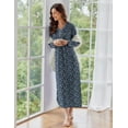 thumbnail image 3 of Ekouaer Women Ultra Soft Nightgown Long Sleeve V Neck Sleepwear Henley Button Down Night Shirt, 3 of 6