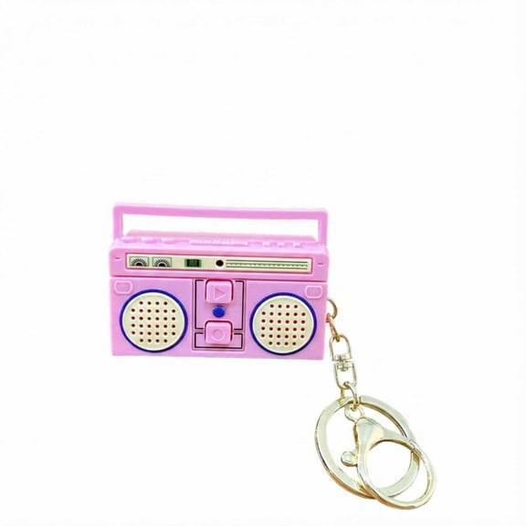 Recordable Keychain Vintage Mini Tape Recorder with Playback Function Classic Retro Design Personalized Voice Message Gift for Friends and Family