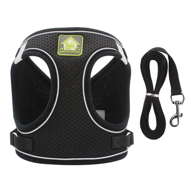 DegGod - Juego de arnés y correa para perros pequeños, sin tirones, ajustable, reflectante, para mascotas, transpirable, suave, para cachorros, perros pequeños y medianos, para caminar al aire libre MFZFUKR CPB-US-XAH98-3