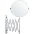 thumbnail image 1 of Espejo de aumento de pared extensible giratorio de 360° - Aumento de 3x - 22 x 21,7 cm - Espejo de pared de baño de doble cara de acero inoxidable para maquillaje y afeitado, 1 of 5