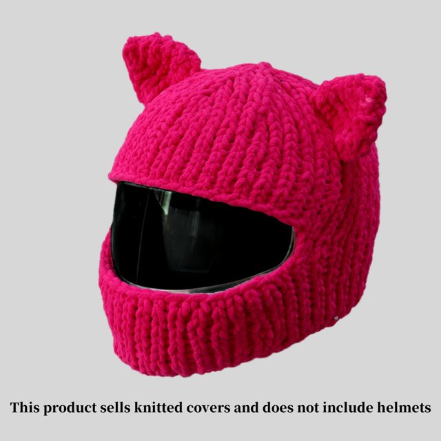 Bonita funda para cabeza de esquí para mujer, funda para sombrero de ciclismo al aire libre, funda para casco de dibujos animados de punto de terciopelo grueso, ropa deportiva dulce y fresca a la moda