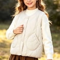 thumbnail image 5 of Besolor Girls Clothes Vests Fall Winter Casual Thermal Warm Sleeveless Button Jackets Waistcoat with Pockets(7-8 Years,Beige), 5 of 6