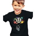 thumbnail image 2 of 11th Birthday Rocket Astronaut Themed Shirt with Moon Balloon and Planets for Boys & Girls Black Shirt Youth Large, 2 of 5