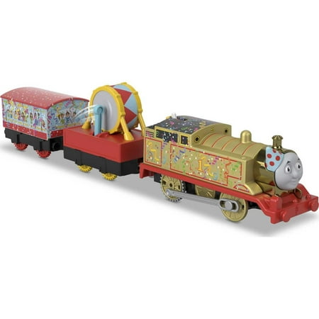 Thomas & Friends TrackMaster Golden Thomas Motorized Toy Train with Party Drum Cargo