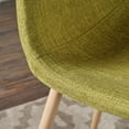 thumbnail image 5 of GDF Studio Haleigh Mid Century Modern Fabric Upholstered Dining Chairs, Set of 2, Green and Light Walnut, 5 of 11