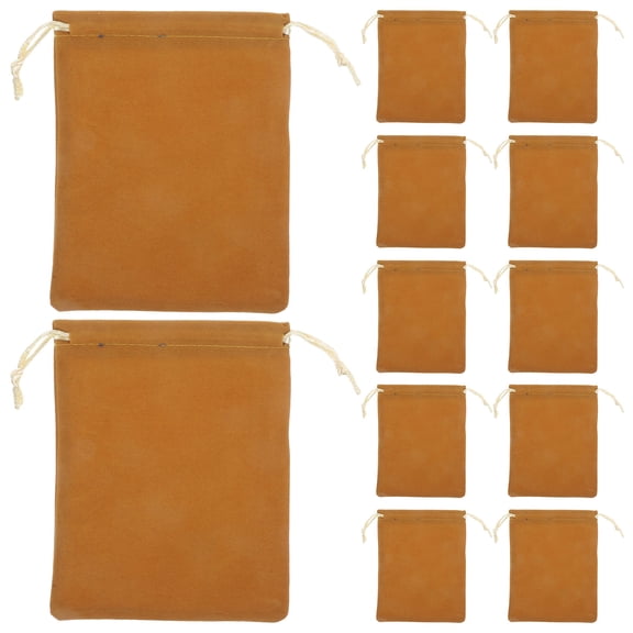 Drawstring Gift Bags Small Jewelry Pouches Flannel Professional Packing Short Plush 20 Pcs