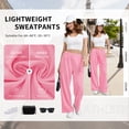 thumbnail image 3 of SWQZVT Women's Wide Leg Sweatpants, High Waisted Straight Leg Joggers with Pockets, Casual Drawstring Elastic Waist Lounge Pants, 3 of 9