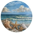 thumbnail image 3 of Beach Seashell Starfish Washable Round Rug -Circle Area Rugs for Nursery Bedroom, Vintage Non Slip Non Shedding Low Pile Carpet for Living Room Coffee Table Entryway, 3 of 6