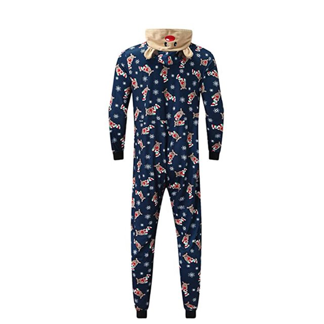 Pyjamas de Noël Assortis pour la Famille, Justaucorps à Capuche, Combinaison une Pièce