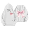 thumbnail image 4 of MUXiin Girls Hoodies Bow Fashion Floral Graphic Pullover Hoodie Preppy Back To School Casual Girls' Tops, Tees & Blouses with Pockets, 4 of 4