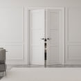 thumbnail image 2 of 48" x 80" 3 Paneled Solid Manufactured Wood 80'' Interior French Doors With Hardware Kit / Frame, 2 of 9