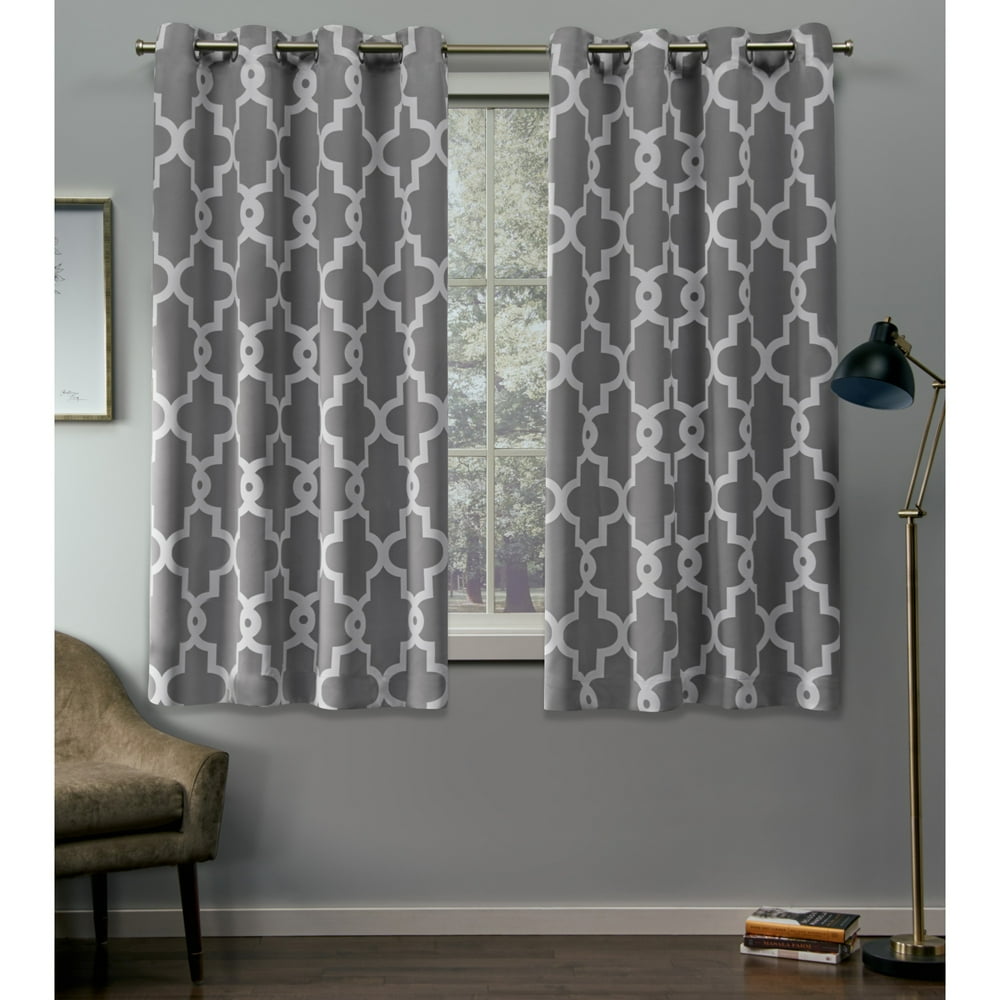 Exclusive Home Curtains Ironwork Sateen Woven Room Darkening Blackout
