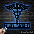 thumbnail image 3 of Handmadetneonsign Custom The Caduceus Metal Wall Art LED Light - Personalized The Caduceus Home, 3 of 5