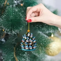 HomeDM Christmas Tree Ornaments 2D Flat Acrylic Xmas Hanging Pendant Gift for Birthday Backpack Decor Christmas Tree Ornaments for Animal Lovers