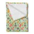 thumbnail image 2 of Squirrel Soft Flannel Fleece Throw Blanket, Happy Wildlife Fauna Theme with Fox Hedgehog Green Leaves and Mushrooms, Cozy Plush for Indoor and Outdoor Use, 60" x 80", Multicolor, by Ambesonne, 2 of 5