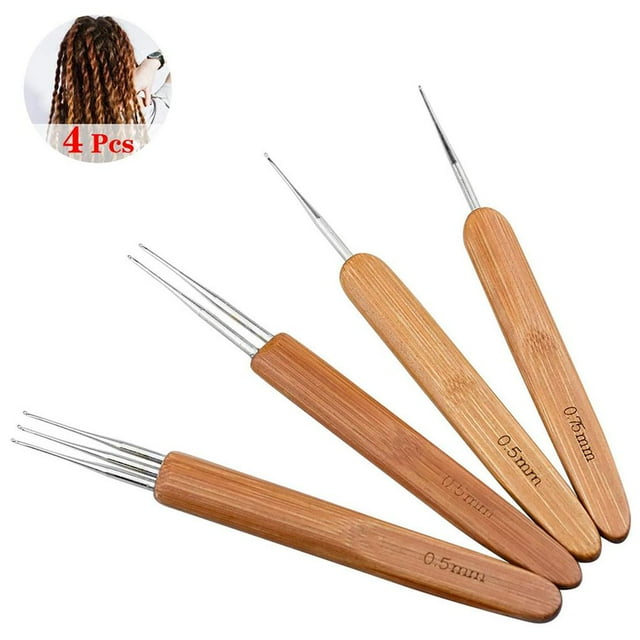 ziyahi 4PCS Dreadlocks Knitting Dirty Braid Single Hook Double Hook Stronger Mildewproof Dreadlocks Tool