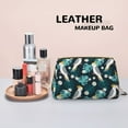 thumbnail image 4 of Can Cockatoo Monstera Flower Makeup Bag, Large Capacity Travel Cosmetic Bag for Women Girls- Travel Toiletry Bag Leather Portable Waterproof Makeup Case Organizer with Handle, 4 of 4