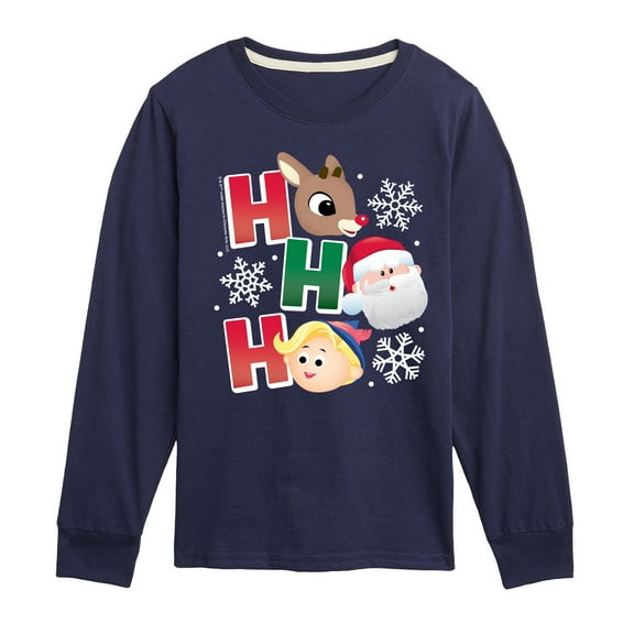 Rudolph - Rudolph Ho Ho Ho - Youth Long Sleeve Graphic T-Shirt
