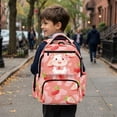 thumbnail image 6 of Jeiento Axolotl Kids Backpack for Girls 17 Inch Lightweight School Bag, 600D Tear Resistant with 6 Pockets & Padded Tablet Sleeve, Soft Bookbag for Grades 3-6, 6 of 8