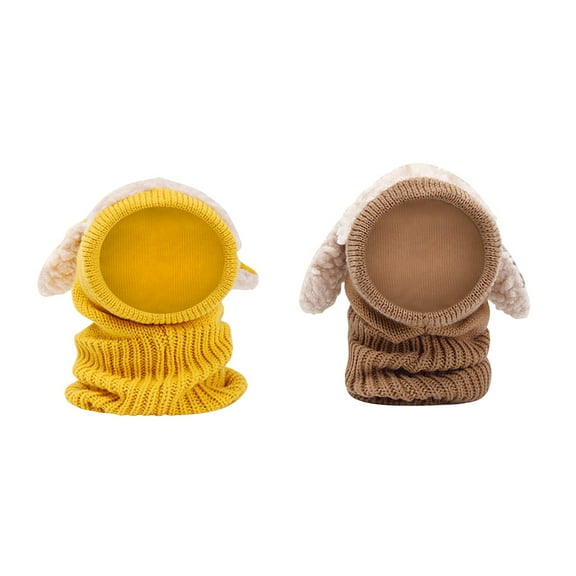 Coerni Kids Winter Hats Warm Woolen Boys Coif Hats Girls Baby Scarf Winter Caps Hood Kids Kids Hat 2 Pack Youth Hunting