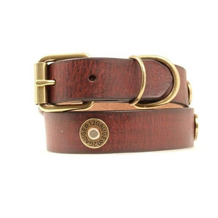 Double Barrel 9301402-XL Shotgun Shell Collar, Brown - Extra