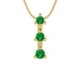 thumbnail image 2 of 0.22 ct Brilliant Round Cut Emerald 14k Yellow Solid Gold Everyday Affordable Designer Necklace Pendant with 16" Chain, 2 of 6