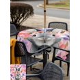 thumbnail image 4 of Easter Bunny Outdoor Tablecloth - 60x60 Inch Square Dining Table Cover, Spring Pink Flowers Rabbit Pastoral Botanical Waterproof Outdoor Table Cloth with Umbrella Hole & Zipper for Picnic/Patio/Party, 4 of 7