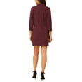thumbnail image 3 of INSPIRE CHIC Women's Denim Dress 3/4 Sleeve Button Down Mini Jean Shirt Dress XL Burgundy, 3 of 8