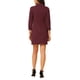 thumbnail image 3 of Vestido de mezclilla para mujer INSPIRE CHIC con mangas 3/4, botón, mini vestido de camisa de mezclilla, talla XS, burdeos, 3 of 8