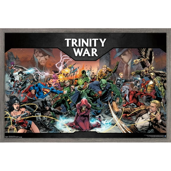 DC Comics - The Trinity War Wall Poster, 22.375" x 34", Framed