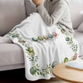 thumbnail image 3 of Green Eggs Easter Blanket Soft Cozy Warm Throw Blanket for Couch, Plush Fuzzy Flannel Fleece Blankets for Sofa, Leaves Elegant Pastoral Botanical Bed Blankets Lightweight Gifts for Women, 32"x48", 3 of 9