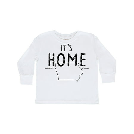 

Inktastic It s Home- State of Iowa Outline Distressed Text Gift Toddler Boy or Toddler Girl Long Sleeve T-Shirt